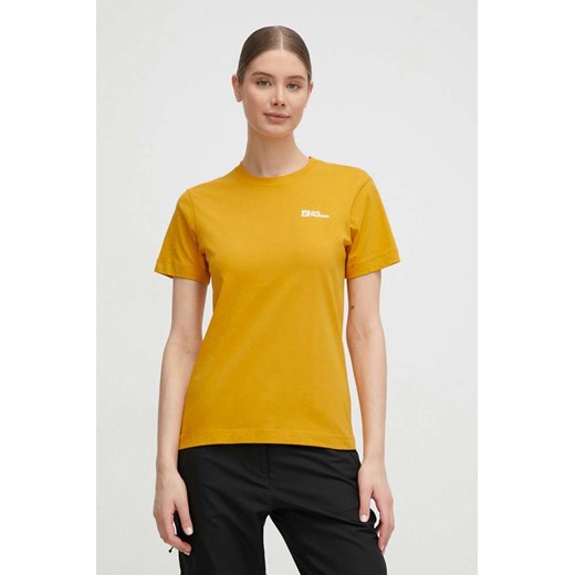 Jack Wolfskin t-shirt bawełniany damski kolor żółty 1808352 ze sklepu ANSWEAR.com w kategorii Bluzki damskie - zdjęcie 169858875