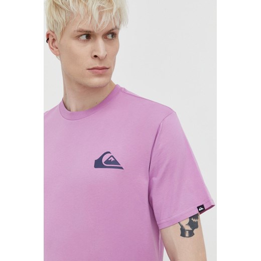 Quiksilver t-shirt bawełniany męski kolor fioletowy z nadrukiem ze sklepu ANSWEAR.com w kategorii T-shirty męskie - zdjęcie 169859246
