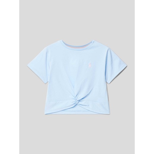 T-shirt krótki z wyhaftowanym logo ze sklepu Peek&Cloppenburg  w kategorii Bluzki dziewczęce - zdjęcie 169860858