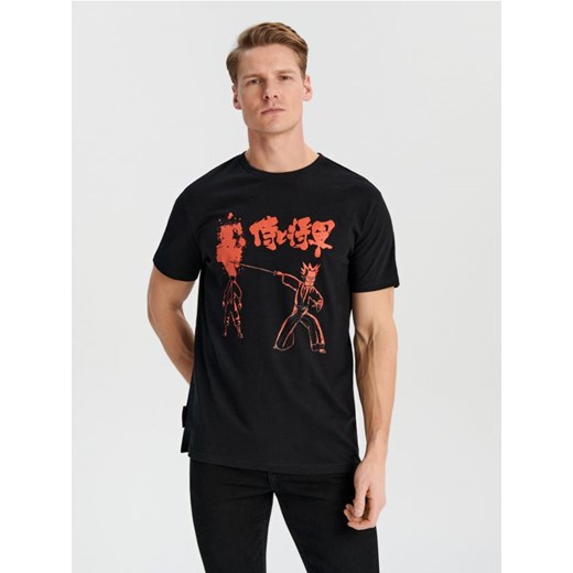 Sinsay - Koszulka z nadrukiem Rick and Morty - czarny ze sklepu Sinsay w kategorii T-shirty męskie - zdjęcie 169863848