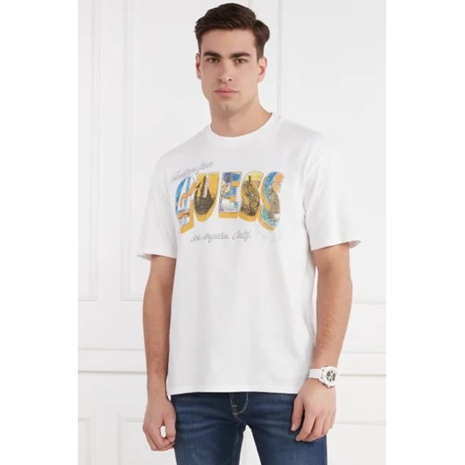 T-shirt męski Guess biały na wiosnę 