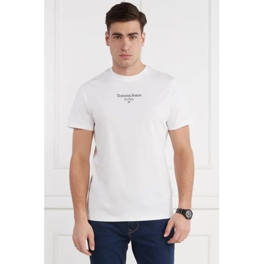 Tommy Jeans t-shirt męski bawełniany biały z krótkim rękawem 