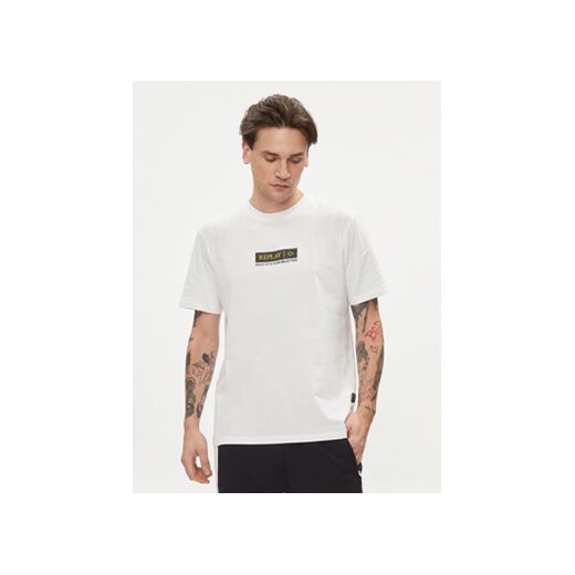 Replay T-Shirt M6755.000.2660 Biały Regular Fit ze sklepu MODIVO w kategorii T-shirty męskie - zdjęcie 169870678