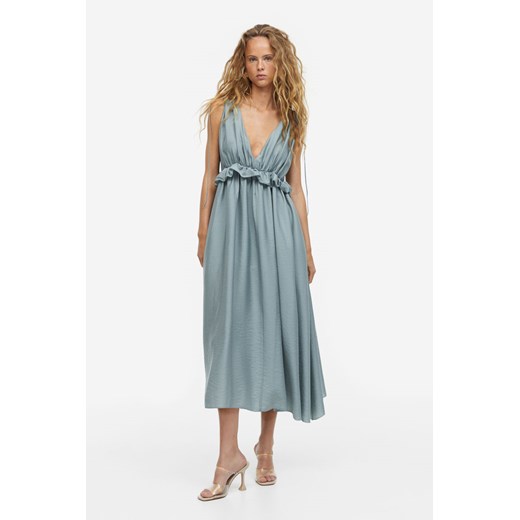 H & M - Drapowana sukienka z wiązaniem - Turkusowy ze sklepu H&M w kategorii Sukienki - zdjęcie 169871666