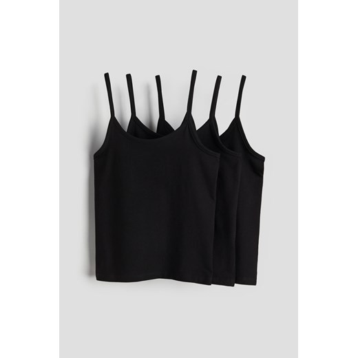 H & M - Top na ramiączkach 3-pak - Czarny ze sklepu H&M w kategorii Bluzki dziewczęce - zdjęcie 169871705