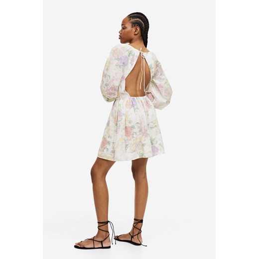 H & M - Sukienka z odkrytymi plecami - Biały H & M L H&M