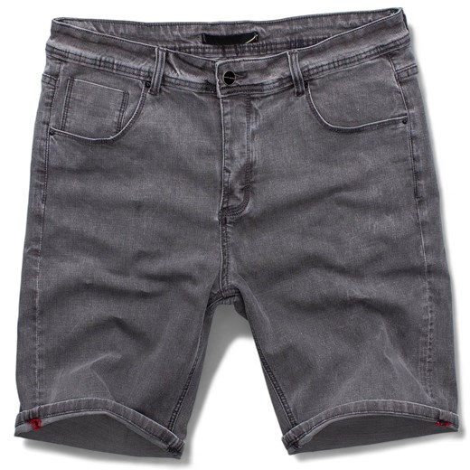 Krótkie męskie spodenki jeansowe grafitowe Recea ze sklepu Recea.pl w kategorii Spodenki męskie - zdjęcie 169872725