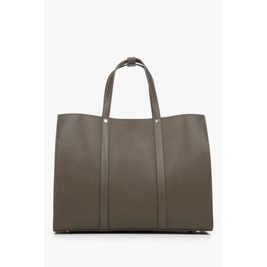 Estro: Pojemna brązowa torba damska typu shopper ze skóry naturalnej ze sklepu Estro w kategorii Torby Shopper bag - zdjęcie 169873949