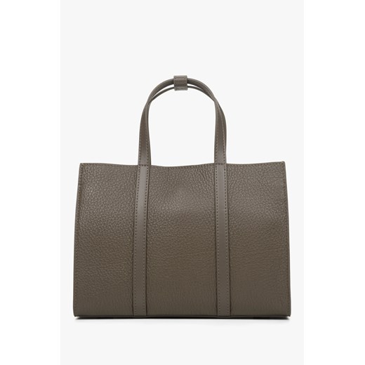 Estro: Brązowa torba damska typu shopper ze skóry naturalnej ze sklepu Estro w kategorii Torby Shopper bag - zdjęcie 169873969