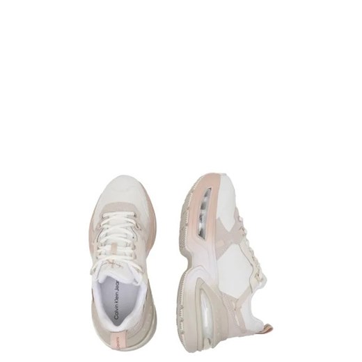 Buty sportowe damskie Calvin Klein sneakersy beżowe ze skóry 