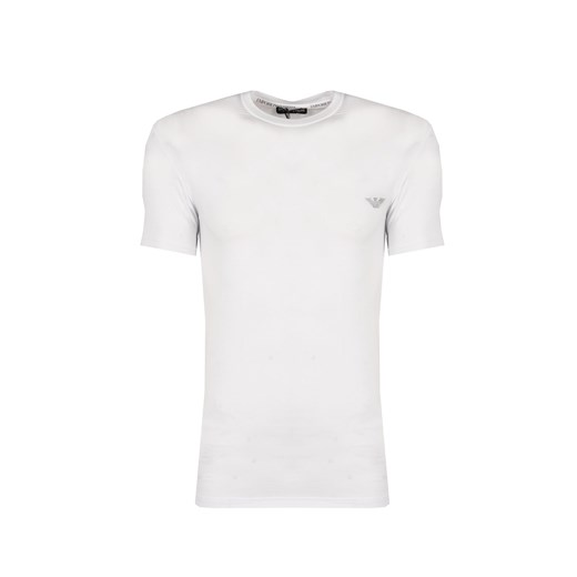 T-shirt męski biały Emporio Armani z tkaniny z krótkim rękawem 