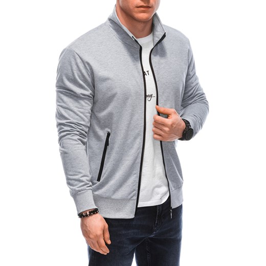Bluza męska bez kaptura 1646B - szara ze sklepu Edoti w kategorii Bluzy męskie - zdjęcie 169878208