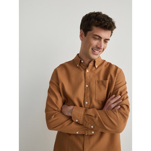 Reserved - Strukturalna koszula regular fit - pomarańczowy ze sklepu Reserved w kategorii Koszule męskie - zdjęcie 169879015