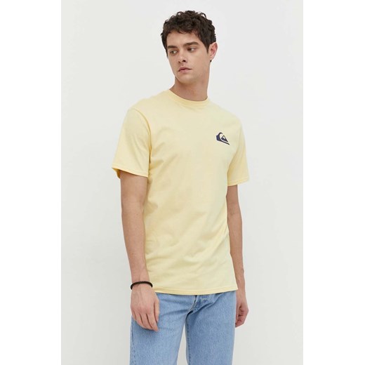 Quiksilver t-shirt bawełniany męski kolor żółty z nadrukiem Quiksilver M ANSWEAR.com