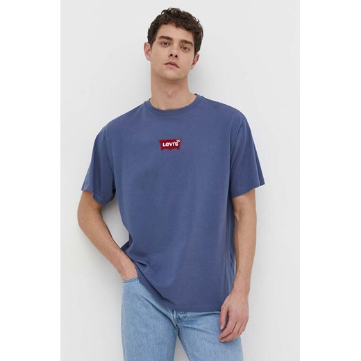 Levi&apos;s t-shirt bawełniany męski kolor niebieski z aplikacją ze sklepu ANSWEAR.com w kategorii T-shirty męskie - zdjęcie 169880056
