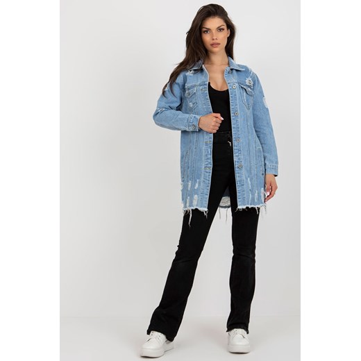Niebieska długa kurtka jeansowa oversize XL 5.10.15