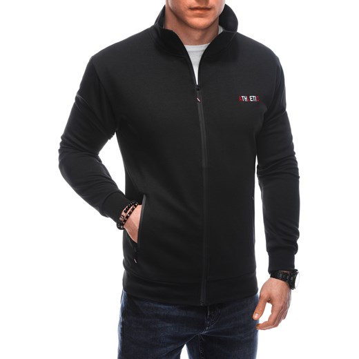Bluza męska bez kaptura 1654B - czarna ze sklepu Edoti w kategorii Bluzy męskie - zdjęcie 169881435