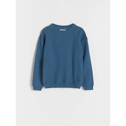 Reserved - Strukturalny sweter z bawełną - granatowy ze sklepu Reserved w kategorii Swetry chłopięce - zdjęcie 169881909