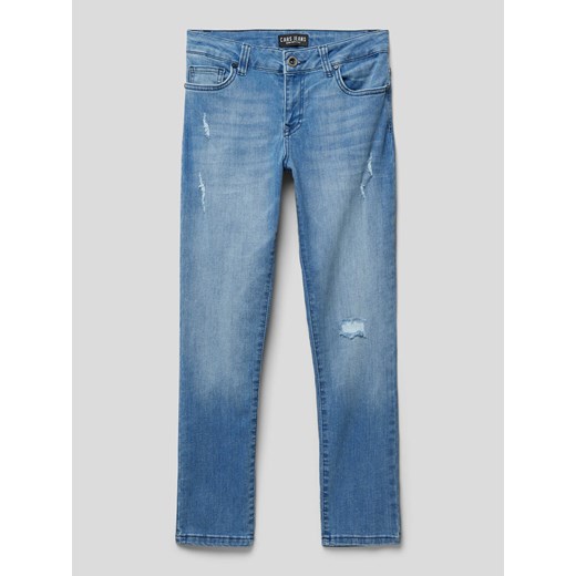 Jeansy z efektem znoszenia i wpuszczanymi kieszeniami model ‘Rocky’ ze sklepu Peek&Cloppenburg  w kategorii Spodnie chłopięce - zdjęcie 169882216
