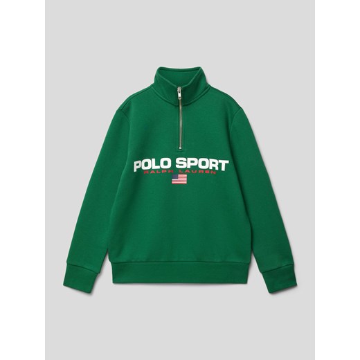 Polo Sport bluza chłopięca z aplikacją zielona na wiosnę 