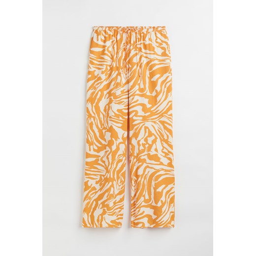 H & M - Szerokie spodnie satynowe - Beżowy ze sklepu H&M w kategorii Spodnie damskie - zdjęcie 169882639