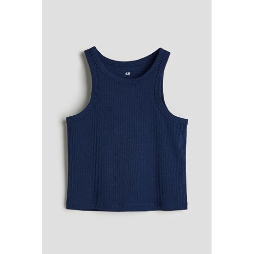 H & M - Bawełniana koszulka w prążki - Niebieski ze sklepu H&M w kategorii T-shirty chłopięce - zdjęcie 169882677