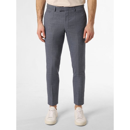 Strellson Spodnie - Kynd3 Mężczyźni Slim Fit Sztuczne włókno niebieski wypukły wzór tkaniny ze sklepu vangraaf w kategorii Spodnie męskie - zdjęcie 169883186