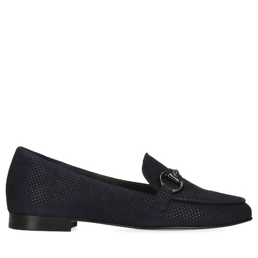 Damskie, granatowe loafersy ze skóry zamszowej, Conhpol Relax, RE2759-02 36 Konopka Shoes