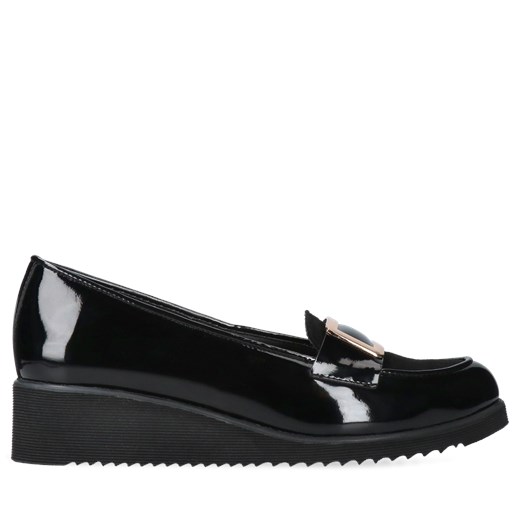 Damskie, czarne loafersy ze skóry zamszowej, Conhpol Relax, RE2763-01 41 Konopka Shoes