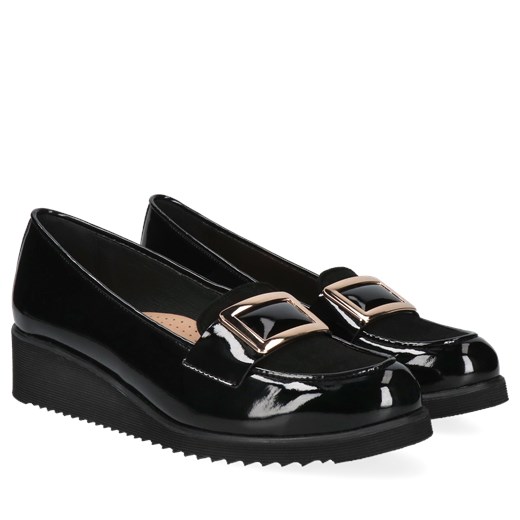 Damskie, czarne loafersy ze skóry zamszowej, Conhpol Relax, RE2763-01 40 Konopka Shoes