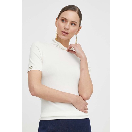 Twinset t-shirt damski kolor beżowy ze sklepu ANSWEAR.com w kategorii Bluzki damskie - zdjęcie 169887437
