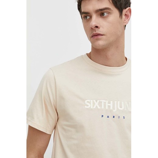 Sixth June t-shirt bawełniany męski kolor beżowy z aplikacją ze sklepu ANSWEAR.com w kategorii T-shirty męskie - zdjęcie 169887587