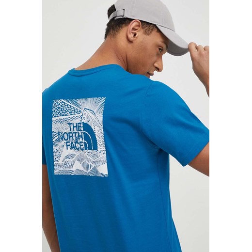 The North Face t-shirt bawełniany męski kolor niebieski z nadrukiem NF0A87NVRBI1 ze sklepu ANSWEAR.com w kategorii T-shirty męskie - zdjęcie 169887637