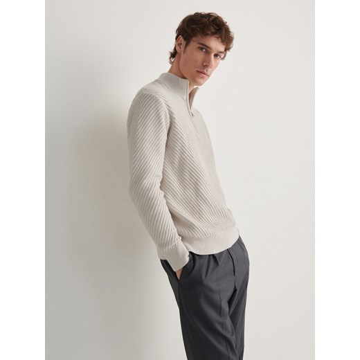 Reserved - Strukturalny sweter - jasnoszary ze sklepu Reserved w kategorii Swetry męskie - zdjęcie 169888125