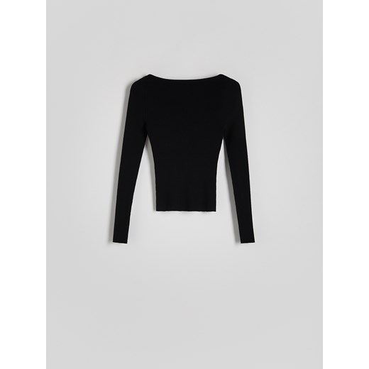 Reserved - Sweter z wiskozą - czarny ze sklepu Reserved w kategorii Swetry damskie - zdjęcie 169888725