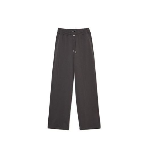 Cropp - Szare dresowe spodnie wide leg - szary ze sklepu Cropp w kategorii Spodnie damskie - zdjęcie 169890937