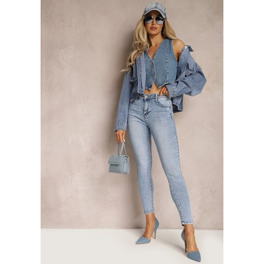Niebieskie Jeansy Skinny z Efektem Push Up Morwine ze sklepu Renee odzież w kategorii Jeansy damskie - zdjęcie 169892188