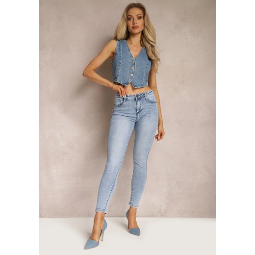 Niebieskie Jeansy Skinny z Efektem Push Up Morwine ze sklepu Renee odzież w kategorii Jeansy damskie - zdjęcie 169892189