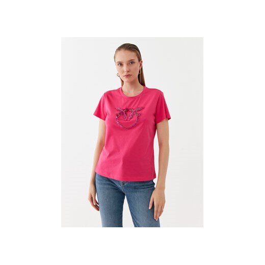 Pinko T-Shirt Quentin 100535 A15D Różowy Regular Fit Pinko XL MODIVO wyprzedaż