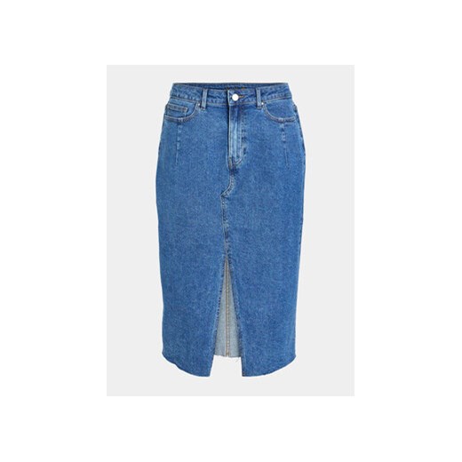 Vila Spódnica jeansowa 14092091 Niebieski Regular Fit ze sklepu MODIVO w kategorii Spódnice - zdjęcie 169895725