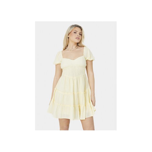 Brave Soul Sukienka letnia LDRW-654BELINDAL Żółty Straight Fit ze sklepu MODIVO w kategorii Sukienki - zdjęcie 169896336