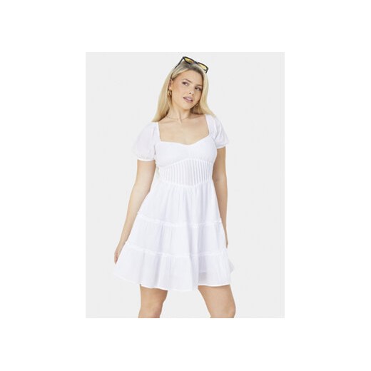 Brave Soul Sukienka letnia LDRW-654BELINDAW Biały Straight Fit ze sklepu MODIVO w kategorii Sukienki - zdjęcie 169896375
