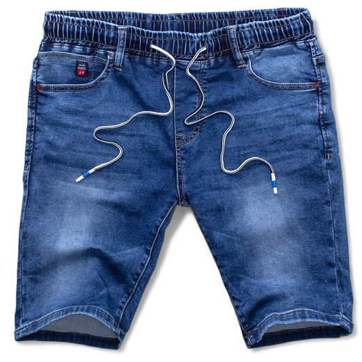 Męskie szorty jeansowe z sznurkami niebieskie Recea ze sklepu Recea.pl w kategorii Spodenki męskie - zdjęcie 169903737