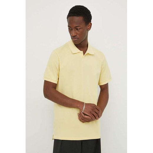 Les Deux polo bawełniane kolor żółty gładki LDM120006 ze sklepu ANSWEAR.com w kategorii T-shirty męskie - zdjęcie 169903866