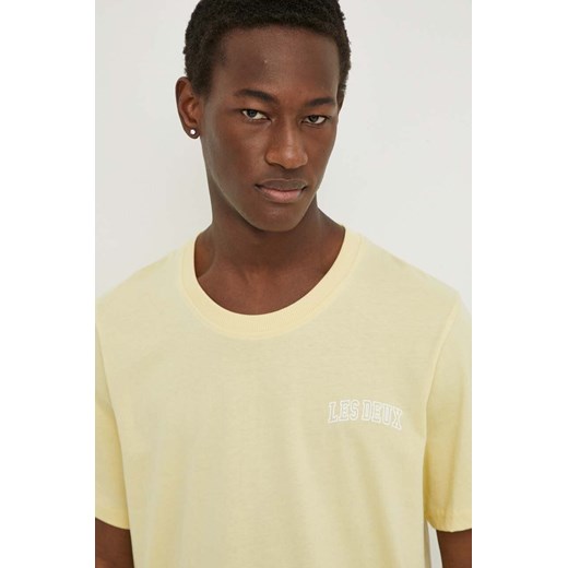Les Deux t-shirt bawełniany kolor żółty z nadrukiem LDM101113 ze sklepu ANSWEAR.com w kategorii T-shirty męskie - zdjęcie 169903895