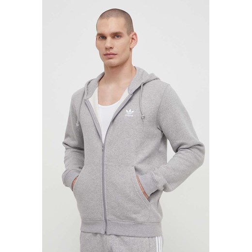 adidas Originals bluza męska kolor szary z kapturem melanżowa ze sklepu ANSWEAR.com w kategorii Bluzy męskie - zdjęcie 169904047