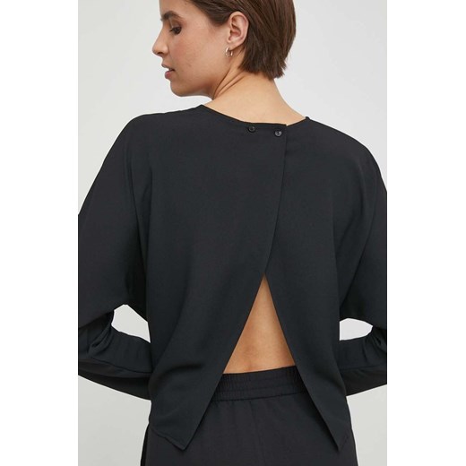 Sisley bluzka damska kolor czarny gładka ze sklepu ANSWEAR.com w kategorii Bluzki damskie - zdjęcie 169904115