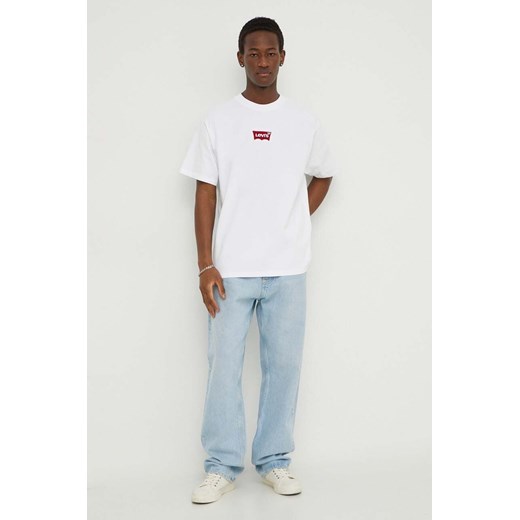 Levi&apos;s t-shirt bawełniany męski kolor biały z aplikacją ze sklepu ANSWEAR.com w kategorii T-shirty męskie - zdjęcie 169904469