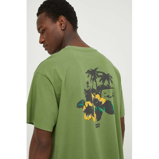 Levi&apos;s t-shirt bawełniany męski kolor zielony z aplikacją ze sklepu ANSWEAR.com w kategorii T-shirty męskie - zdjęcie 169904495