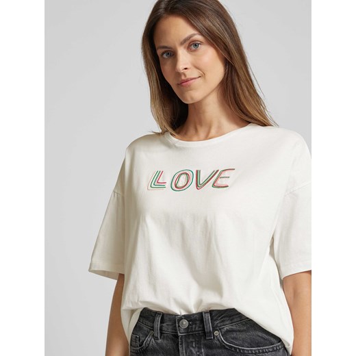 T-shirt o kroju oversized z wyhaftowanym napisem model ‘Koko’ XS Peek&Cloppenburg 